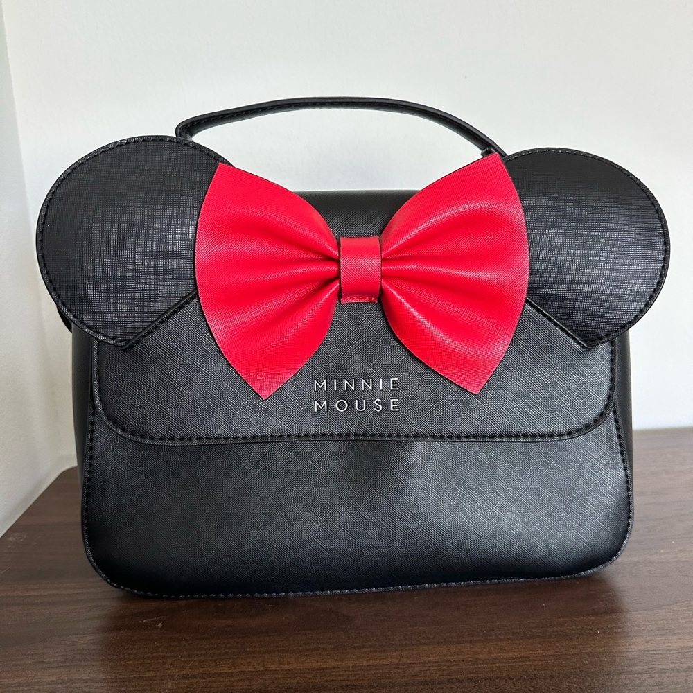 Loungefly Disney Minnie Mouse Ears And Bow Crossbody Bag Purse